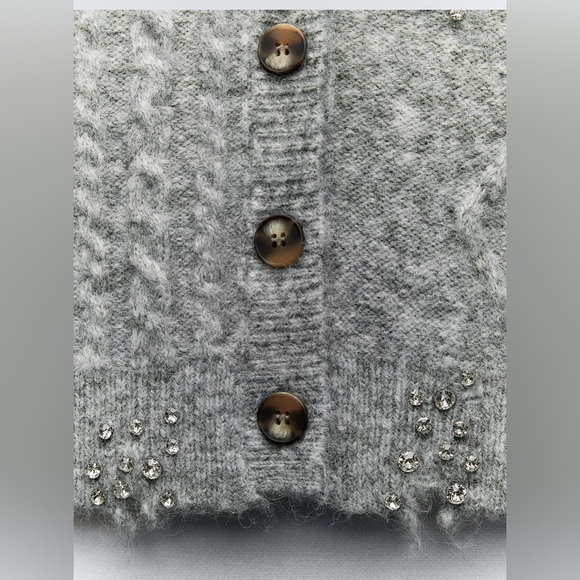 ZARA BEJEWELED KNIT CARDIGAN - Picture 8 of 8